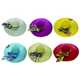 36 pieces of Womens Beach Hat With Large Brim 5 Assorted Colors