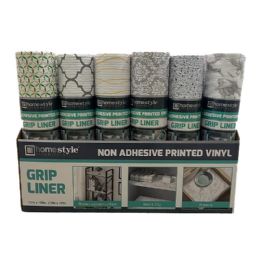 24 pieces Non Adhesive Printed  Vinyl Grip Liner 12" X 10 ft - Contact Paper
