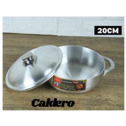 6 pieces Heavy Duty Aluminum Caldero #3 With Metal Lid - Aluminum Pans