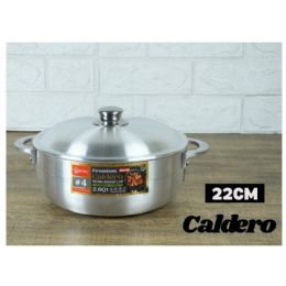 6 pieces Heavy Duty Aluminum Caldero #4 With Metal Lid - Aluminum Pans
