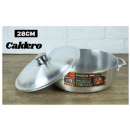 6 pieces Heavy Duty Aluminum Caldero #9 With Metal Lid - Aluminum Pans