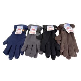 48 pieces Double Layer Fleece Winter Gloves, 4 Assorted Colors - Fleece Gloves
