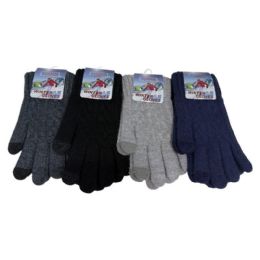48 pieces 3d Men's Winter Gloves With Touch Screen, 4 Assorted Colors - Fleece Gloves