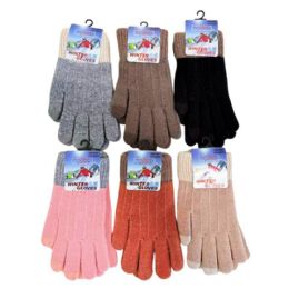 48 pieces 3d Women's Winter Gloves With Touch Screen, 6 Assorted Colors - Fleece Gloves