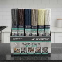 24 pieces 18" X 5 Ft Anti Slip Grip Liner Neutral Colors 6 Asst - Contact Paper