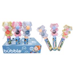 24 pieces of 22cm Elephent Style Fan Bubble Stick Pdq 12ct