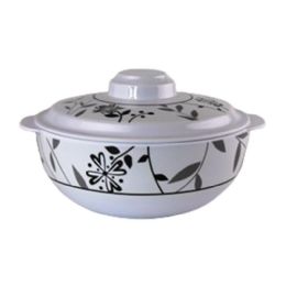 24 Wholesale 8.3-inch Grey Floral Mlamine Handl Bowl W/ L