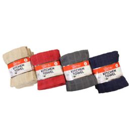 24 pieces 6pk Solid Checker Kitchen Towels - Kitchen Towels