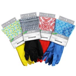36 pieces L Designer Latex Gloves With Pvc Cuff - Kitchen Gloves