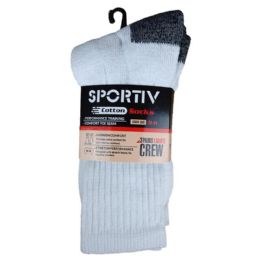 72 pieces 3pk Heel & Toe Crew Sport Sock 9-11 - Mens Crew Socks