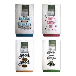 48 pieces Embroidered Kitchen Towel 16x19" - Kitchen Towels
