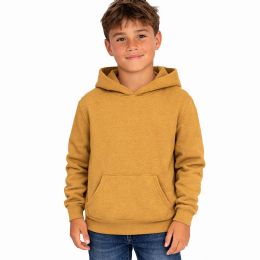 Youth Fleece Pullover Hoodies Heather Mustard Size Youth Small