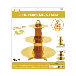 48 Pieces 3-Tier Cake Stand Gold - Baking Supplies