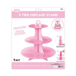 48 Pieces 3-Tier Cake Stand Pink - Baking Supplies
