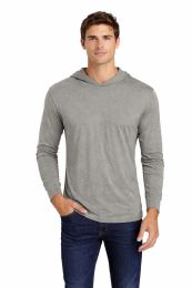 12 Pieces Mens Unisex Triblend Hooded Long Sleeve Pullover T-Shirt Size Large Venetian Gray - Solid T-Shirts