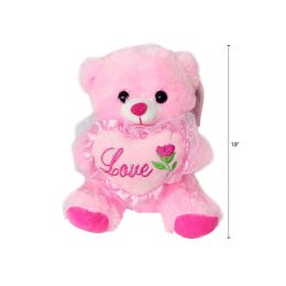 48 Pieces 10" Pink Bear W/ Heart - Mothers Day