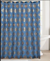 24 Pieces Navy Damask Shower Curtain - Shower Curtain