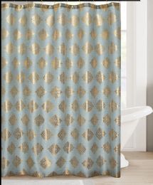 24 Pieces Silver Damask Shower Curtain - Shower Curtain