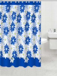 24 Pieces Navy Daisy Shower Curtain - Shower Curtain