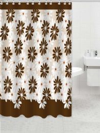 24 Pieces Coffee Daisy Shower Curtain - Shower Curtain