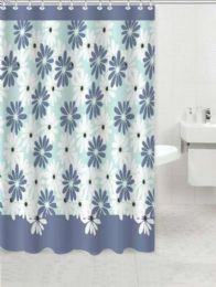 24 Pieces Blue Daisy Shower Curtain - Shower Curtain
