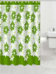 24 Pieces Green Daisy Shower Curtain - Shower Curtain