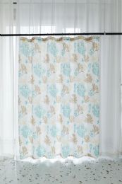 24 Pieces Aqua Ocean Reef Shower Curtain - Shower Curtain