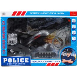 12 Pieces of 15.5" Sparking Police Toy Gun With Accessories