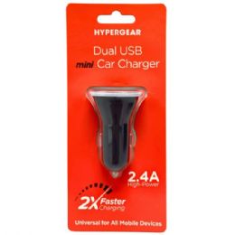 50 pieces Hypergear Black Dual Usb 2.4a Rubberized Vehicle Charger - Chargers & Adapters