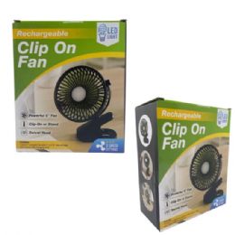 4 pieces of Rechargeable Clip On Fan With Led Light And 3 Speeds