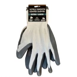 24 Wholesale Durable Nitrile Coated Safety Work Gloves Large Size