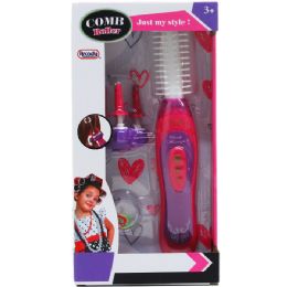 12 Sets 7pc B/o Comb Roller Beauty Set In Open Box W/ Cover - Light Up Toys