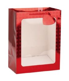 48 Pieces Holographic Window Bag 8x10.6x6" - Valentine Gift Bag's
