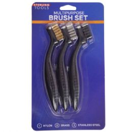 24 Wholesale 3 Piece Multipurpose Wire Brush Set