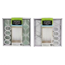 6 pieces Shower Curtain And Hook Set - Shower Curtain
