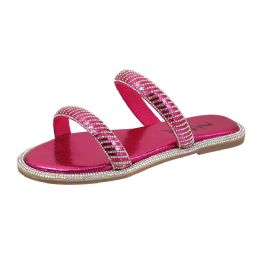 12 pieces Women's Double Strap Rhinestone Sandal (6-10) - Women's Sandals