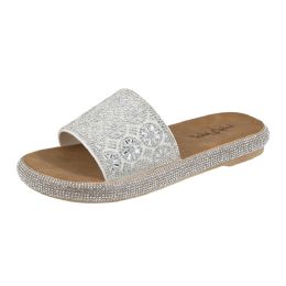 12 pieces Women's Rhinestone Slide 12 P/c.... (6-10) - Women's Sandals