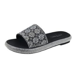 12 pieces Women's Rhinestone Slide (6-10) - Women's Sandals