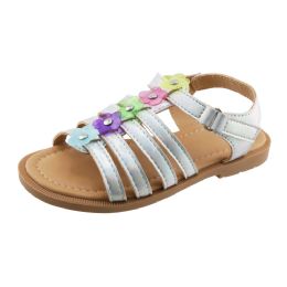 Wholesale Footwear Little Girl's Sandal (11-3) With Colorful Floral Design