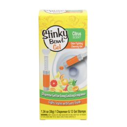 48 of Toilet Cleaning Stinky Bowl Stamps 1.34oz Fresh Citrus 1dispenser 12gel Stamps