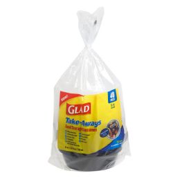 4 pieces Glad Food Storage Containers 40pc Reusable 24oz Round Take Aways - Food Storage Containers