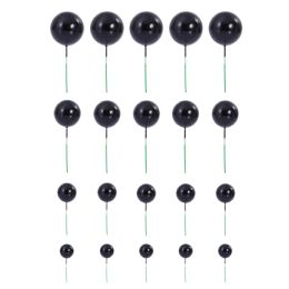 72 pieces Foam Ball Cake Toppers 20pc/bag - Black - Baking Supplies