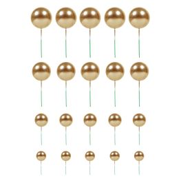 72 pieces Foam Ball Cake Toppers 20pc/bag - Gold - Baking Supplies