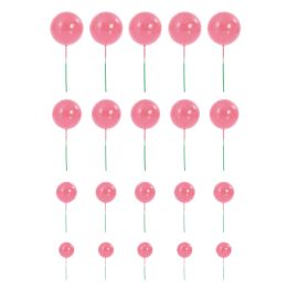 72 pieces Foam Ball Cake Toppers 20pc/bag - Pink - Baking Supplies