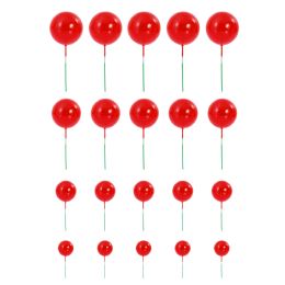 72 pieces Foam Ball Cake Toppers 20pc/bag - Red - Baking Supplies