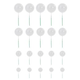 72 pieces Foam Ball Cake Toppers 20pc/bag - White - Baking Supplies