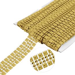 12 of 30mm Square And Bead Trimming 10yds - Gold