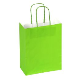 24 pieces Paper Bags With Handles For Favors & Gifts 6-inch 12pc - Apple Green - Favor Bags & Boxes