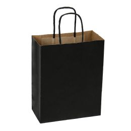24 pieces Paper Bags With Handles For Favors & Gifts 6-inch 12pc - Black - Favor Bags & Boxes
