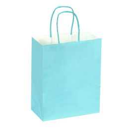 24 pieces Paper Bags With Handles For Favors & Gifts 6-inch 12pc - Blue - Favor Bags & Boxes